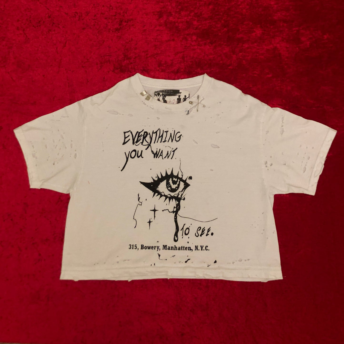 VOYEURISME TRASHED T-SHIRT (FADED IVORY)